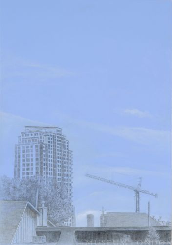 Late Summer, 2011, Downtown View from a Parking Lot on York St.