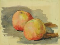 Apples and Landscape Sketch