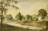 THE MISS HARRIS' HOUSE AT LONDON, WITH A VIEW OF THE RIVER THAMES