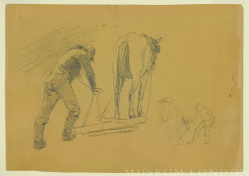 STUDY OF A MAN AND A HORSE
