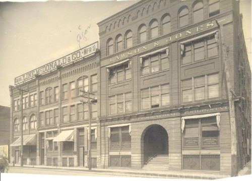 Exterior of Line, McDonald & Co. and Lawson and Jones Buildings