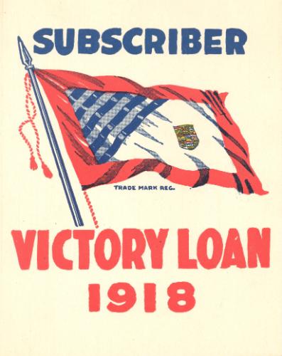 Window Card "Subscriber,  Victory Loan 1918"