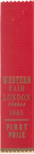 Western Fair, First Prize Ribbon for Tea Cloth, Embroidered