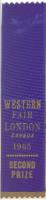 Western Fair, Second Prize Ribbon for Childs Dress Smocked