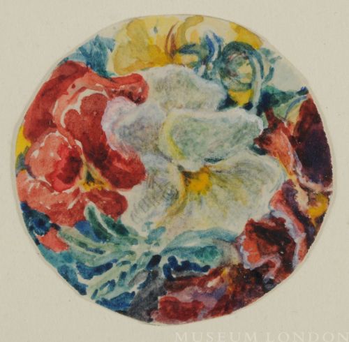 WHITE AND RED PANSIES