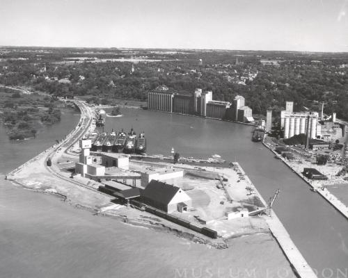 Aerial View of Sifto Salt, Grain Elevators, Goderich
