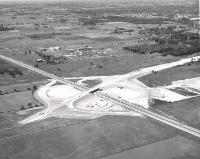 Highbury 401 Interchange Under Construction, Pond Mills in right background