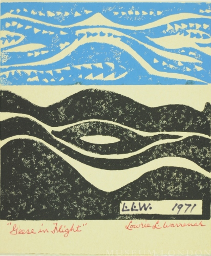 Geese in Flight [card]
