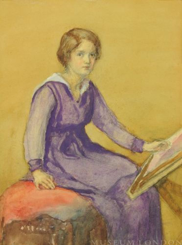 SELF PORTRAIT AT EASEL AGED SEVENTEEN