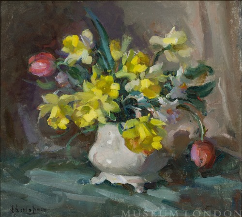 Untitled (vase of daffodils, narcissi, and tulips)
