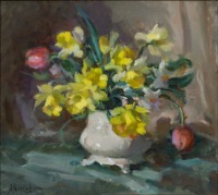 Untitled (vase of daffodils, narcissi, and tulips)