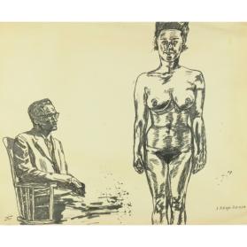 UNTITLED: SEATED MAN AND NUDE FEMALE