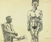 UNTITLED: SEATED MAN AND NUDE FEMALE