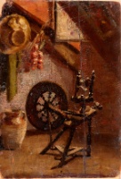 untitled sketch [interior with spinning wheel]