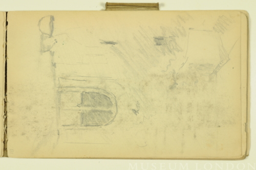 PAUL PEEL SKETCHBOOK: DOORWAY WITH JUG AND BOWL STILL LIFE