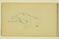 PAUL PEEL SKETCHBOOK: STUDY OF A MALE PEASANT IN A HAT
