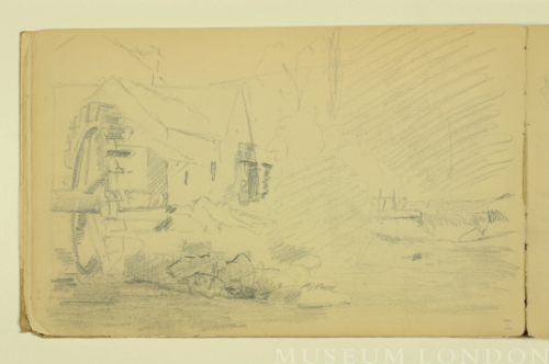 PAUL PEEL SKETCHBOOK: DETAIL OF MILL WHEEL SCENE