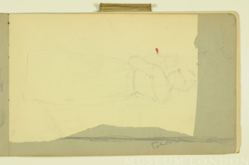 PAUL PEEL SKETCHBOOK: FRAGMENT OF THE REAR VIEW OF A WOMAN