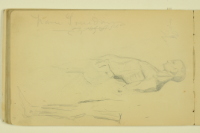 PAUL PEEL SKETCHBOOK: HEAD AND TORSO OF A MALE MODEL WITH LEG STUDY