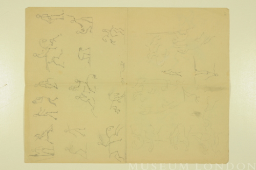 Untitled: Stick Figures/ Architectural Sketch and Stick Figures