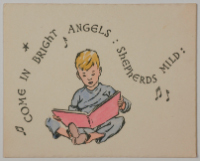 Christmas card [COME IN BRIGHT ANGELS: SHEPHERDS MILD:]