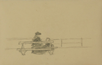WOMAN AND GIRL ON A BENCH
