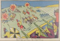 RUSSIAN SOLDIERS ATTACKING A GERMAN CAVALRY REGIMENT, W. W. I