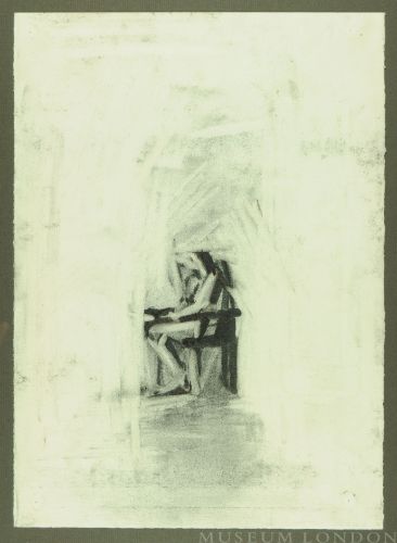 YOUNG WOMAN SEATED IN GARDEN #31
