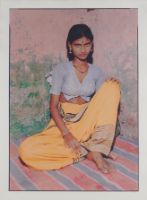 KALCUTT, PRINT # 88456: FEMALE IN YELLOW SARI