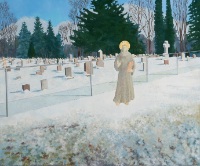 Untitled (Giotto's St. Francis outside graveyard)