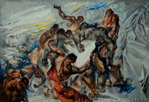Untitled (Struggling Figures in a Rocky Landscape)