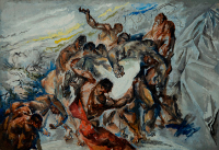 Untitled (Struggling Figures in a Rocky Landscape)