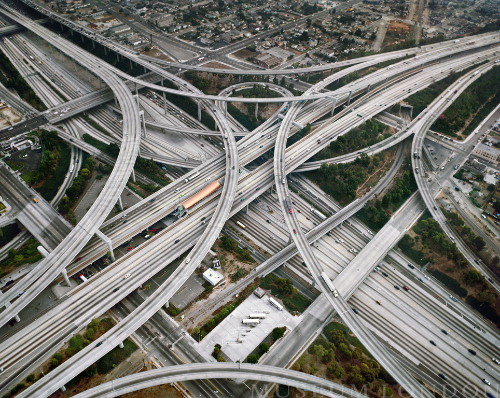 Highway #2, Intersection 105 & 110, Los Angeles, California, USA