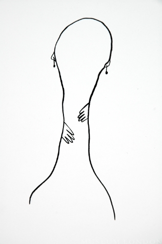 SILHOUETTE WITH EARRINGS AND HANDS
