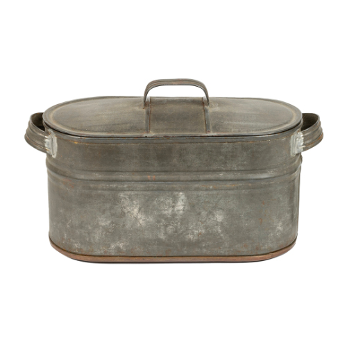 Toy, Tin Washer with Hand Wringer and Lid