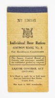 Individual Beer Ration Coupon Book No. 3