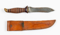 Clip Point Blade and Leather Sheath