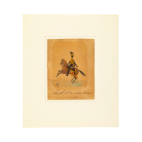 Isaac Langford, Self-Portrait on Horse in Full Dress Uniform of the 7th Queen's Own Hussars