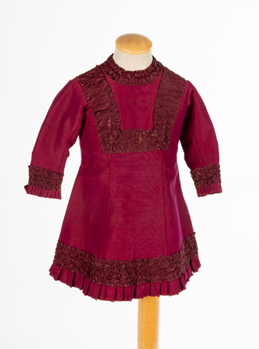 Dark Red Corded Silk Dress