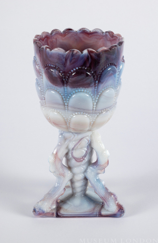 Slag Glass Goblet