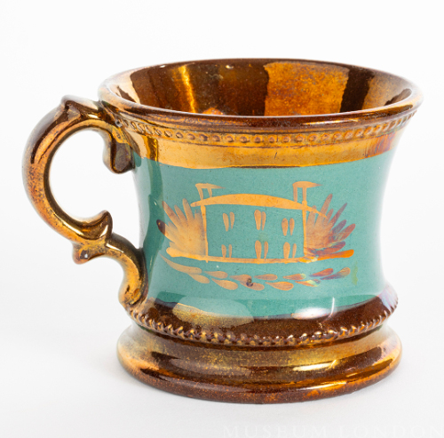 Copper and Teal Lustreware Mug