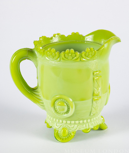 Opaque Green Glass Cream Pitcher (Dewey)