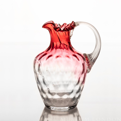 Cranberry Glass Cream Pitcher
