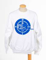 "VIC CARES" White and Blue Sweatshirt