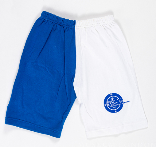 "VIC CARES" Blue and White Shorts