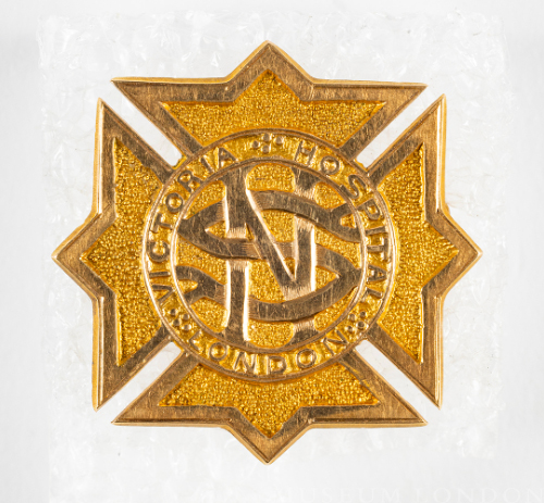 Brass Maltese Cross, "Victoria Hospital London"