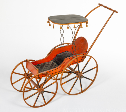 Red Painted Doll Carriage