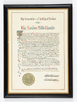 Framed Letter, "Congratulations from the City of London to the London Little Theatre"