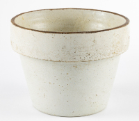 Grey Stoneware Flowerpot-Style Butter Crock