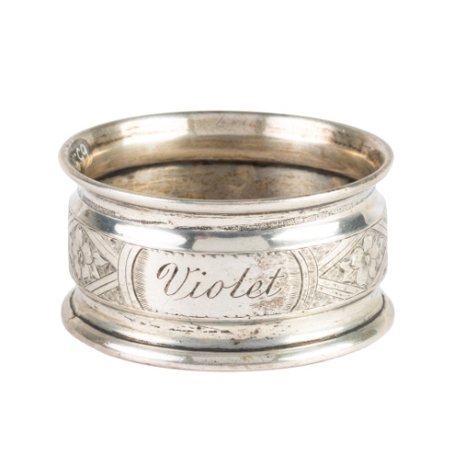 Silver Napkin Ring - Violet